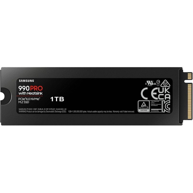 Disco SSD Samsung 990 PRO 1TB/ M.2 2280 PCIe Gen4/ com Dissipador de Calor/ Compatível com PS5 e PC/ Capacidade Total