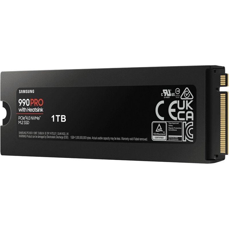 Disco SSD Samsung 990 PRO 1TB/ M.2 2280 PCIe Gen4/ com Dissipador de Calor/ Compatível com PS5 e PC/ Capacidade Total