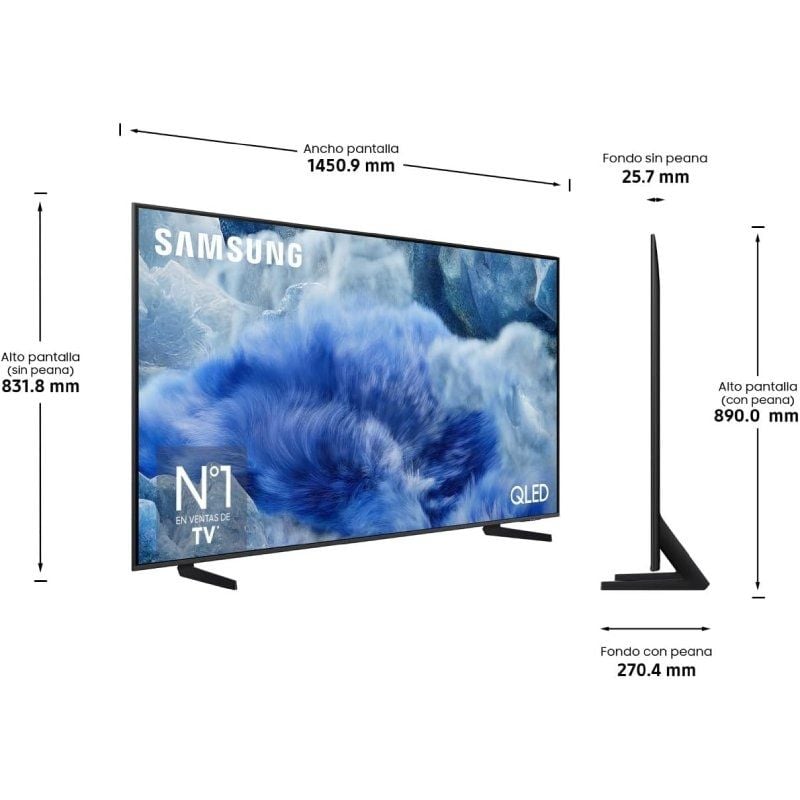 Televisor Samsung QLED Q8F TQ65Q8FAAU 65"/ Ultra HD 4K/ Smart TV/ WiFi