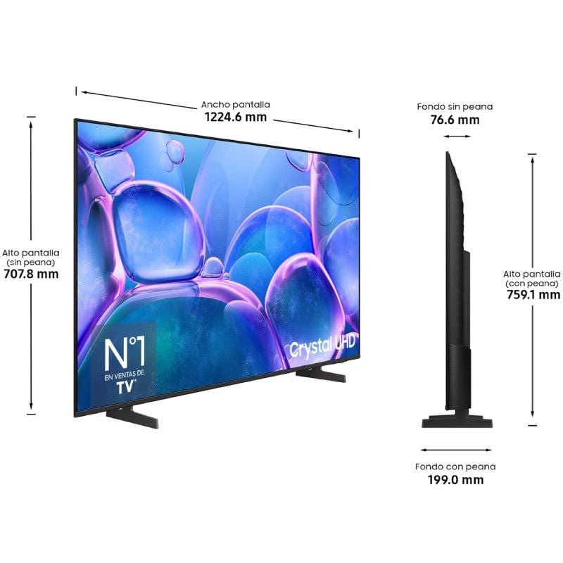 Televisor Samsung Crystal UHD U7005F TU55U7005FK 55"/ UltraHD 4K/ Smart TV/ WiFi