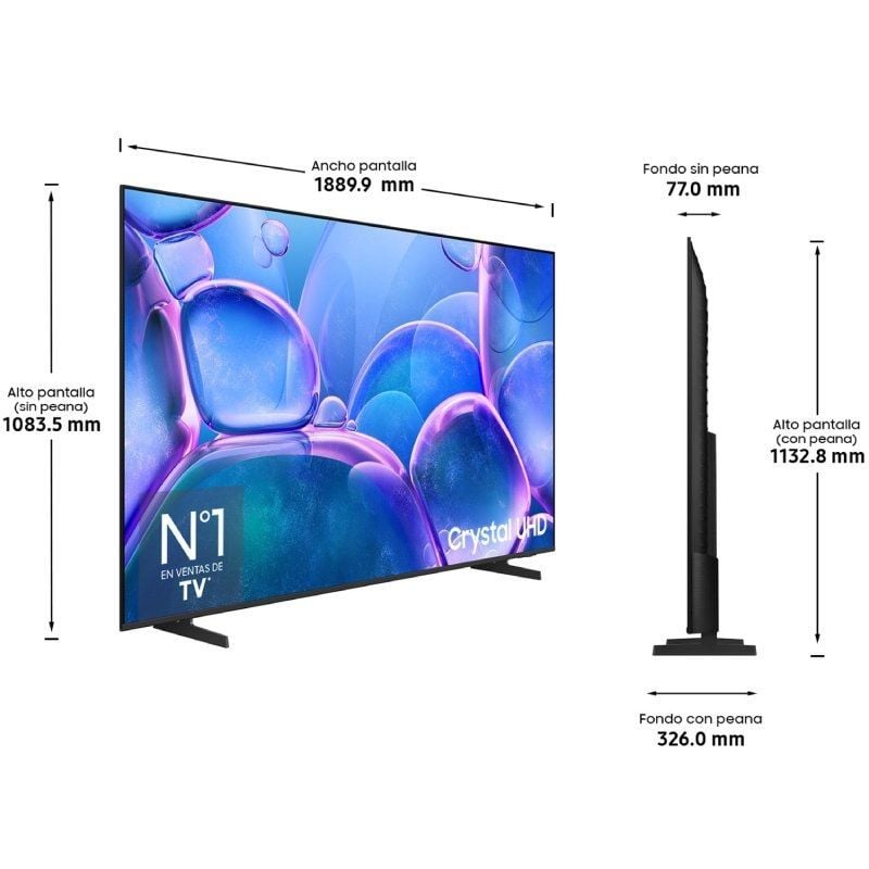 Televisor Samsung Crystal UHD TU85U7025FK 85"/ Ultra HD 4K/ Smart TV/ WiFi