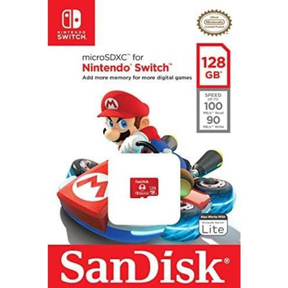 Cartão de Memória SanDisk Nintendo Switch 128GB microSD XC UHS-I/ Classe 10/ 100MBs