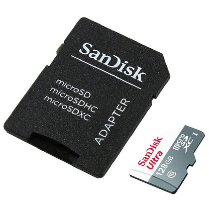 Cartão de Memória SanDisk Ultra 128GB microSD XC com Adaptador/ Classe 10/ 80MB/s