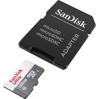 Cartão de Memória SanDisk Ultra 128GB microSD XC com Adaptador/ Classe 10/ 80MB/s