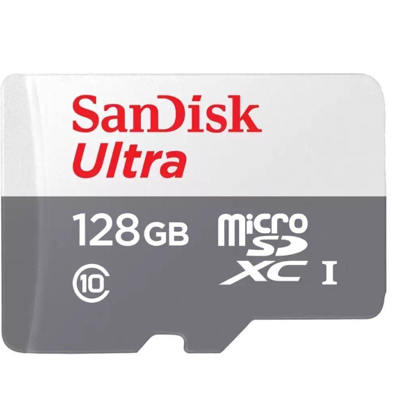 Cartão de Memória SanDisk Ultra 128GB microSD XC com Adaptador/ Classe 10/ 80MB/s