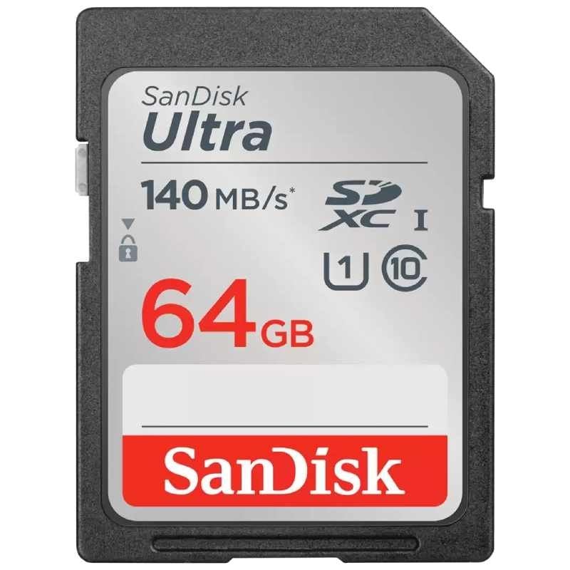 Cartão de Memória SanDisk Ultra 64GB SD HC UHS-I - SDXC/ Classe 10/ 140MBs