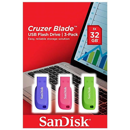 Pen drives 32GB SanDisk Cruzer Blade/ USB 2.0/ Pack 3