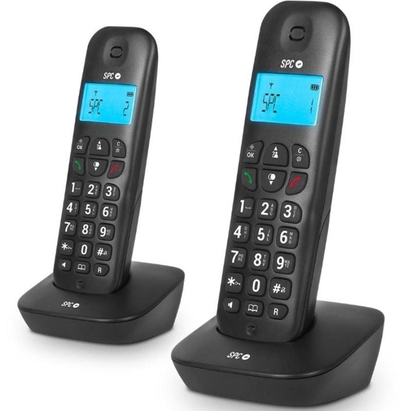 Telefone Sem Fios SPC Air Pro Duo 7302N/ Pack DUO/ Preto