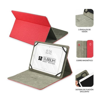 Funda Subblim Clever Stand para Tablets de 9.6"-11"/ Roja