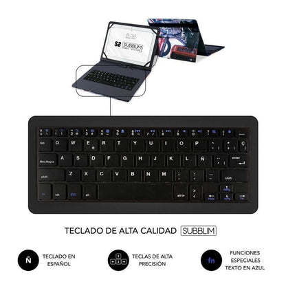 Funda con Teclado Subblim Keytab Pro USB England para Tablets de 10.1"-11"