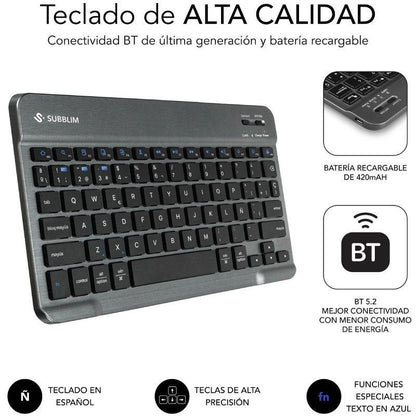 Capa com Teclado Subblim KeyTab Pro BT para Tablets Samsung Galaxy A11+/ Preto