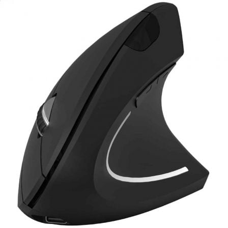 Ratón Vertical Inalámbrico por Bluetooth/ 2.4GHz Subblim Glide Vertical Ergo Dual Battery/ Batería Recargable/ Hasta 1600 DPI/ Negro