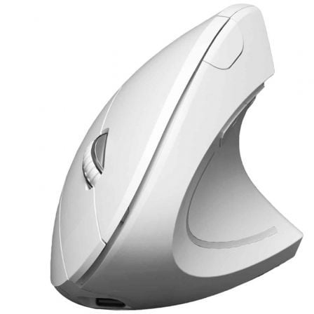 Ratón Vertical Inalámbrico por Bluetooth/ 2.4GHz Subblim Glide Vertical Ergo Dual Battery/ Batería Recargable/ Hasta 1600 DPI/ Blanco