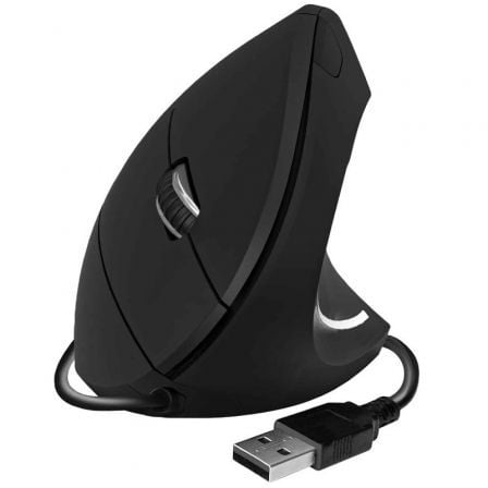 Ratón Vertical Subblim Glide Vertical Ergo Wired/ Hasta 1600 DPI/ Negro