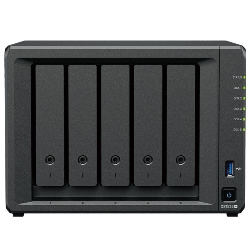 NAS Synology Diskstation DS1525+/ 5 Baías 3.5"- 2.5"/ 8GB DDR4/ Formato Torre