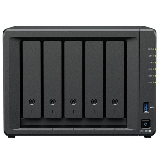 NAS Synology Diskstation DS1525+/ 5 Baías 3.5"- 2.5"/ 8GB DDR4/ Formato Torre