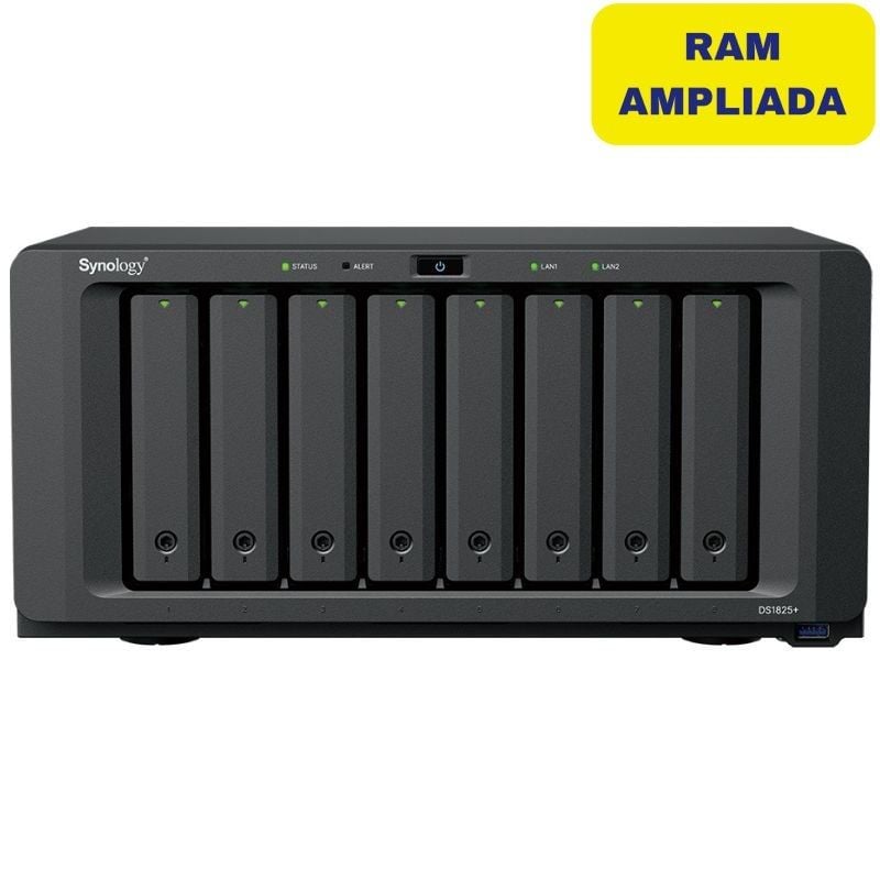 NAS Synology Diskstation DS1825+/ 8 Baías 3.5"- 2.5"/ 32GB DDR4/ Formato Torre