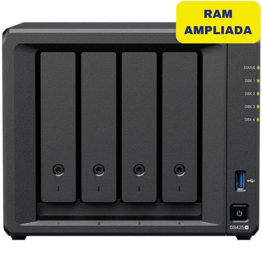 NAS Synology Diskstation DS425+/ 4 Baías 3.5"- 2.5"/ 6GB DDR4/ Formato Torre