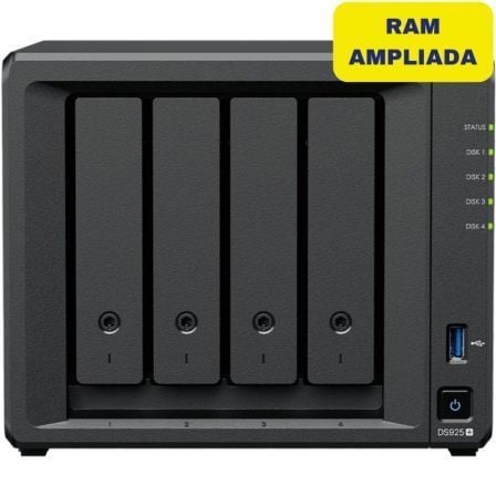 NAS Synology Diskstation DS925+/ 4 Bahías 3.5"- 2.5"/ 32GB DDR4/ Formato Torre