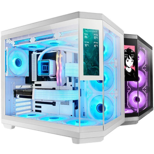 Caixa Gaming Semitorre Mars Gaming MC-3TCORELCD/ Branca