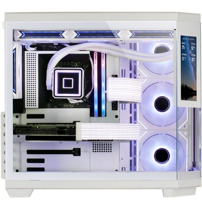 Caja Gaming Semitorre Mars Gaming MC-3TCORELCD/ Blanca