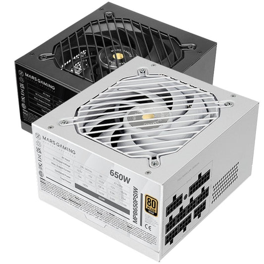 Fonte de Alimentação Mars Gaming MPB650PSI/ 650W/ Ventoinha 12cm/ 80 Plus Gold/ Branca