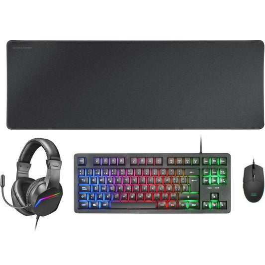 Pack Gaming Mars Gaming MCP-RGB3/ Teclado RGB + Rato Ótico + Tapete XXL + Auscultadores