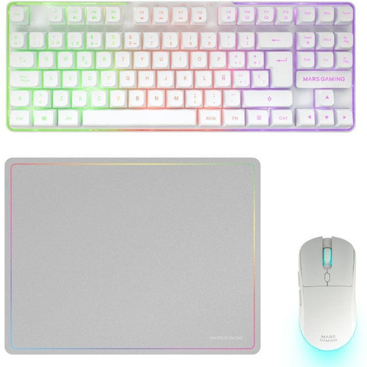 Pack Gaming Mars Gaming MCPWTKL/ Teclado Sem Fios + Rato Sem Fios + Tapete de Rato