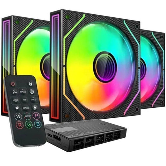 Pack 3 Ventoinhas Mars Gaming MF-3DPROKIT/ 12cm + HUB + Controlo Remoto/ ARGB