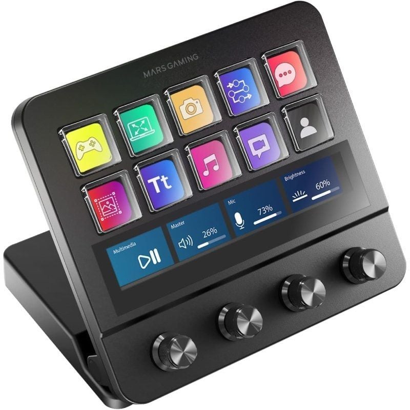 Stream Deck Mars Gaming MSD-PRO/ 10 Teclas LCD + 4 Diales Personalizáveis/ Preto