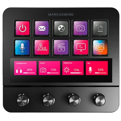 Stream Deck Mars Gaming MSD-PRO/ 10 Teclas LCD + 4 Diales Personalizáveis/ Preto