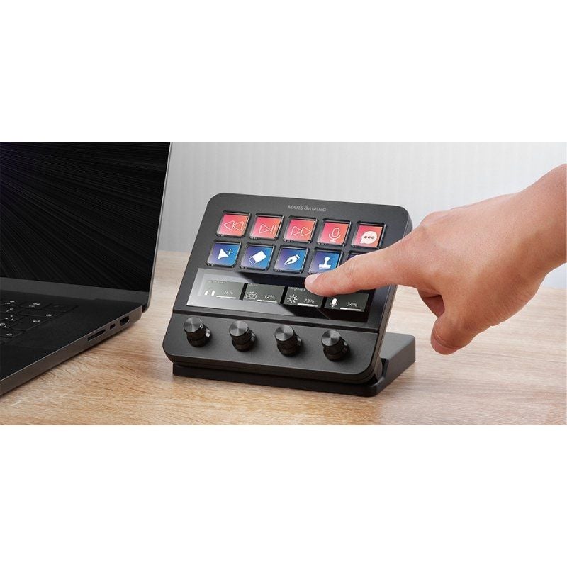 Stream Deck Mars Gaming MSD-PRO/ 10 Teclas LCD + 4 Diales Personalizáveis/ Preto