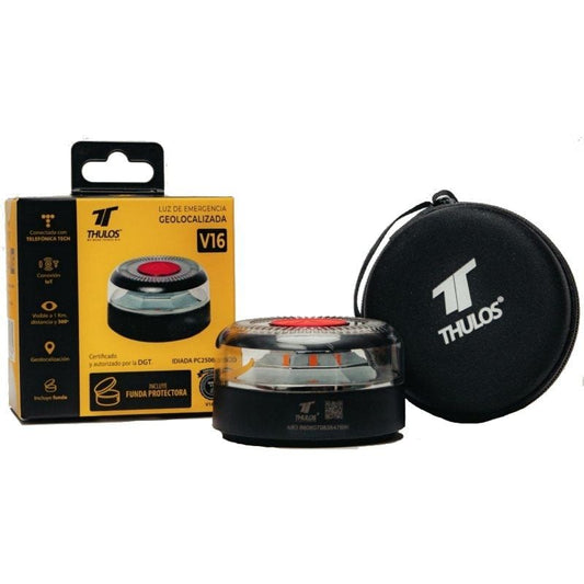 Luz de emergência para carro Thulos TH-V16-2/ Homologada/ Base Magnética/ Geolocalizável/ Funciona a Pilhas/ Inclui Capa