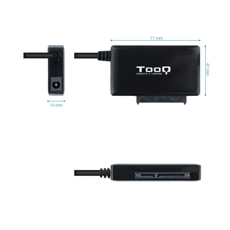 Adaptador para Discos Rígidos 2.5"/3.5" Tooq TQHDA-01A/ USB 3.0 Macho - SATA