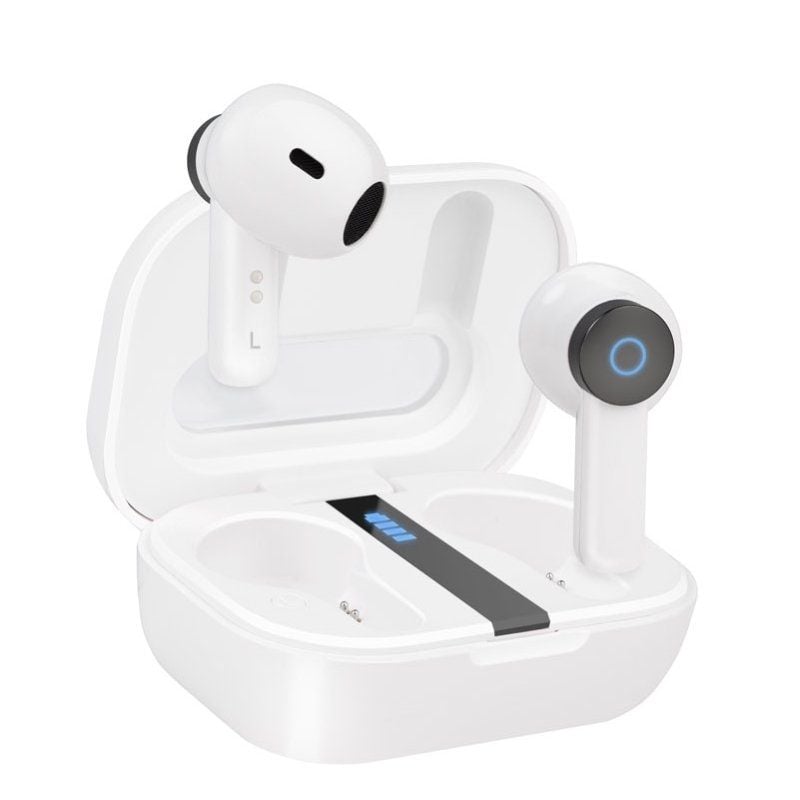 Auscultadores Bluetooth TooQ Bender TQBWH-0031W com estojo de carregamento/ Autonomia 4h/ Brancos