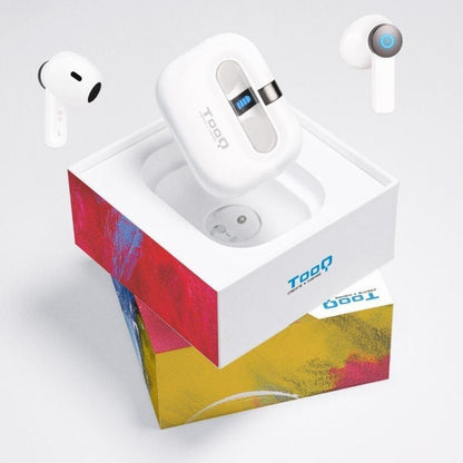 Auscultadores Bluetooth TooQ Bender TQBWH-0031W com estojo de carregamento/ Autonomia 4h/ Brancos