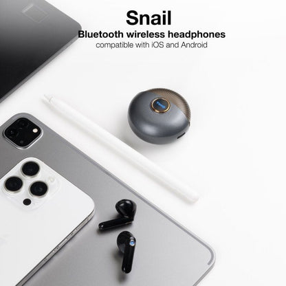 Auscultadores Bluetooth TooQ Snail TQBWH-0060G com estojo de carregamento/ Autonomia 4h/ Cinzentos e Pretos