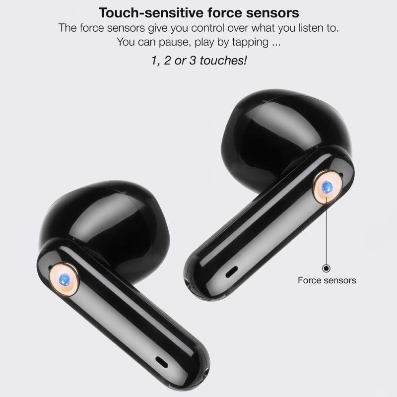 Auscultadores Bluetooth TooQ Snail TQBWH-0060G com estojo de carregamento/ Autonomia 4h/ Cinzentos e Pretos