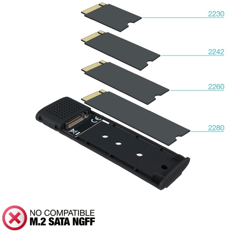 Caja Externa para Disco SSD M.2 NVMe TooQ TQE-2230B/ USB 3.1