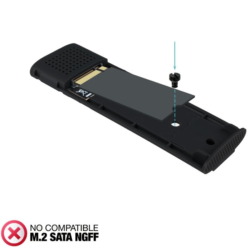 Caja Externa para Disco SSD M.2 NVMe TooQ TQE-2230B/ USB 3.1
