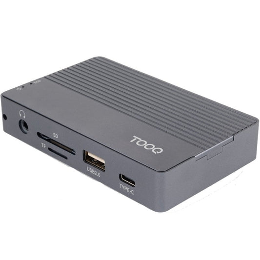 Docking USB Tipo-C TooQ TQE-2242G/ Ranhura SSD M.2/ 1xHDMI/ 1xRJ45/ 1xUSB/ 1xUSB Tipo-C/ 1xLeitor de Cartões/ 1x Jack 3.5/ 1xUSB Tipo-C PD