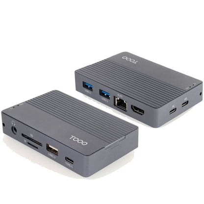 Docking USB Tipo-C TooQ TQE-2242G/ Ranura SSD M.2/ 1xHDMI/ 1xRJ45/ 1xUSB/ 1xUSB Tipo-C/ 1xLector Tarjetas/ 1x Jack 3.5/ 1xUSB Tipo-C PD