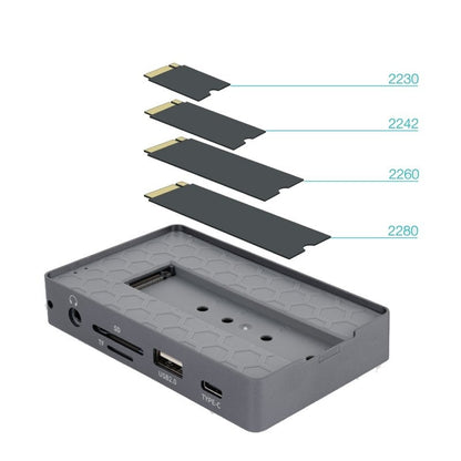 Docking USB Tipo-C TooQ TQE-2242G/ Ranura SSD M.2/ 1xHDMI/ 1xRJ45/ 1xUSB/ 1xUSB Tipo-C/ 1xLector Tarjetas/ 1x Jack 3.5/ 1xUSB Tipo-C PD