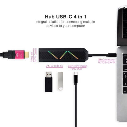 Docking USB Tipo-C Nanocable 10.16.0401/ 2xUSB/ 1xUSB Tipo-C PD/ 1xHDMI 4K