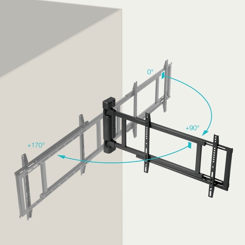 Soporte de Pared Eléctrico Giratorio TooQ LPM4381XL-B para TV de 32-75"/ hasta 50kg