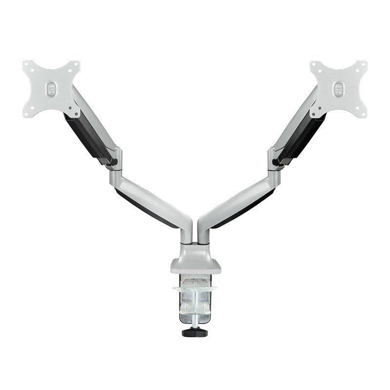 Suporte de Mesa para 2 Monitores TooQ DB3132TNR-S/ Rotativo/ Inclinável/ até 9kg
