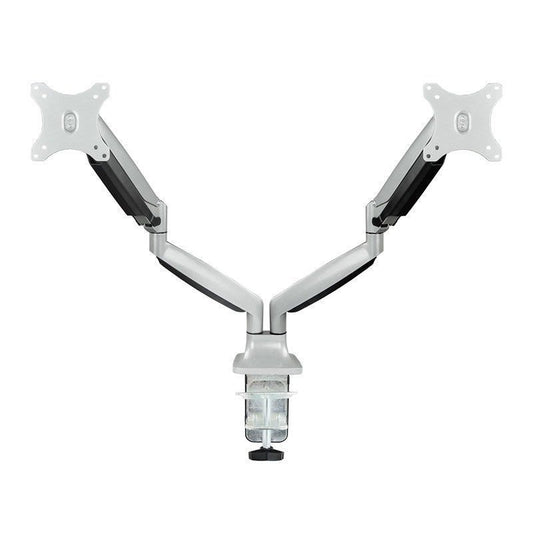 Soporte de Mesa para 2 Monitores TooQ DB3132TNR-S/ Giratorio/ Inclinable/ hasta 9kg
