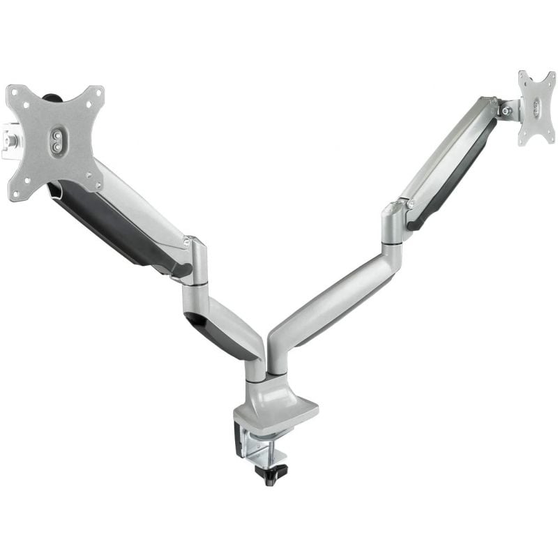 Suporte de Mesa para 2 Monitores TooQ DB3132TNR-S/ Rotativo/ Inclinável/ até 9kg