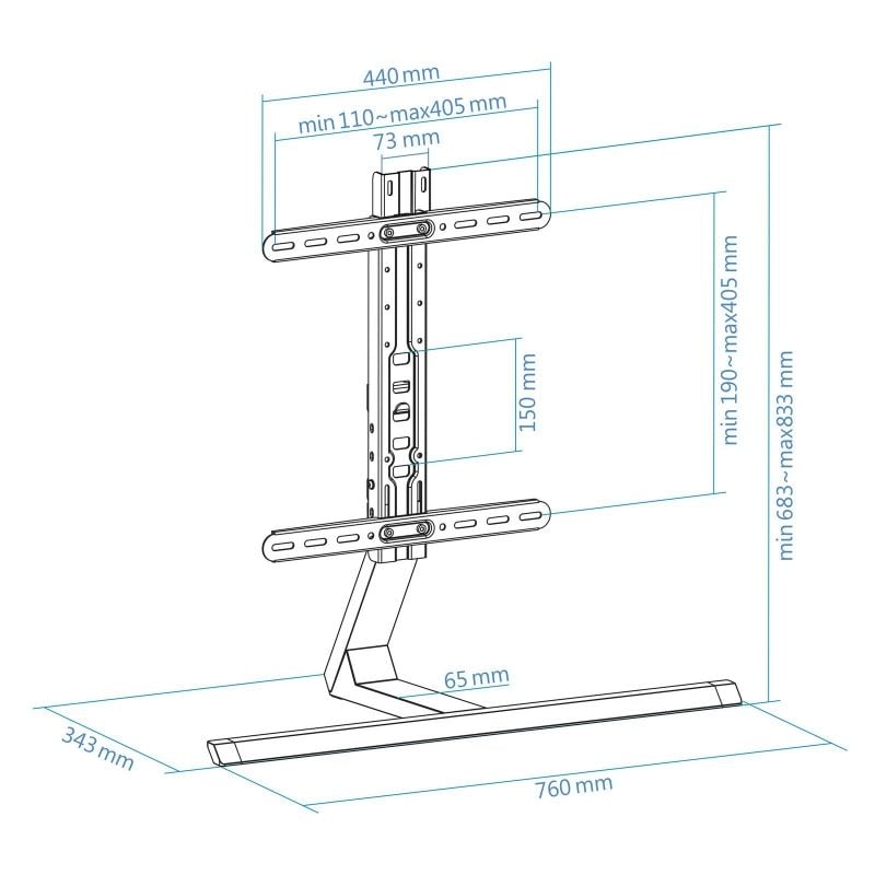 Suporte de Mesa TooQ DB3265F-B para TV de 32-65"/ até 40kg