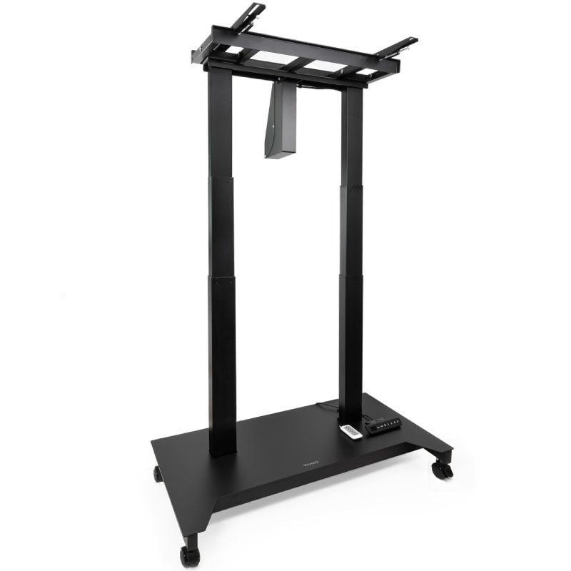 Soporte de Suelo Eléctrico/ Inclinable/ Ajustable con Ruedas TooQ UROS FSM03-B para TV 52-84"/ hasta 100kg